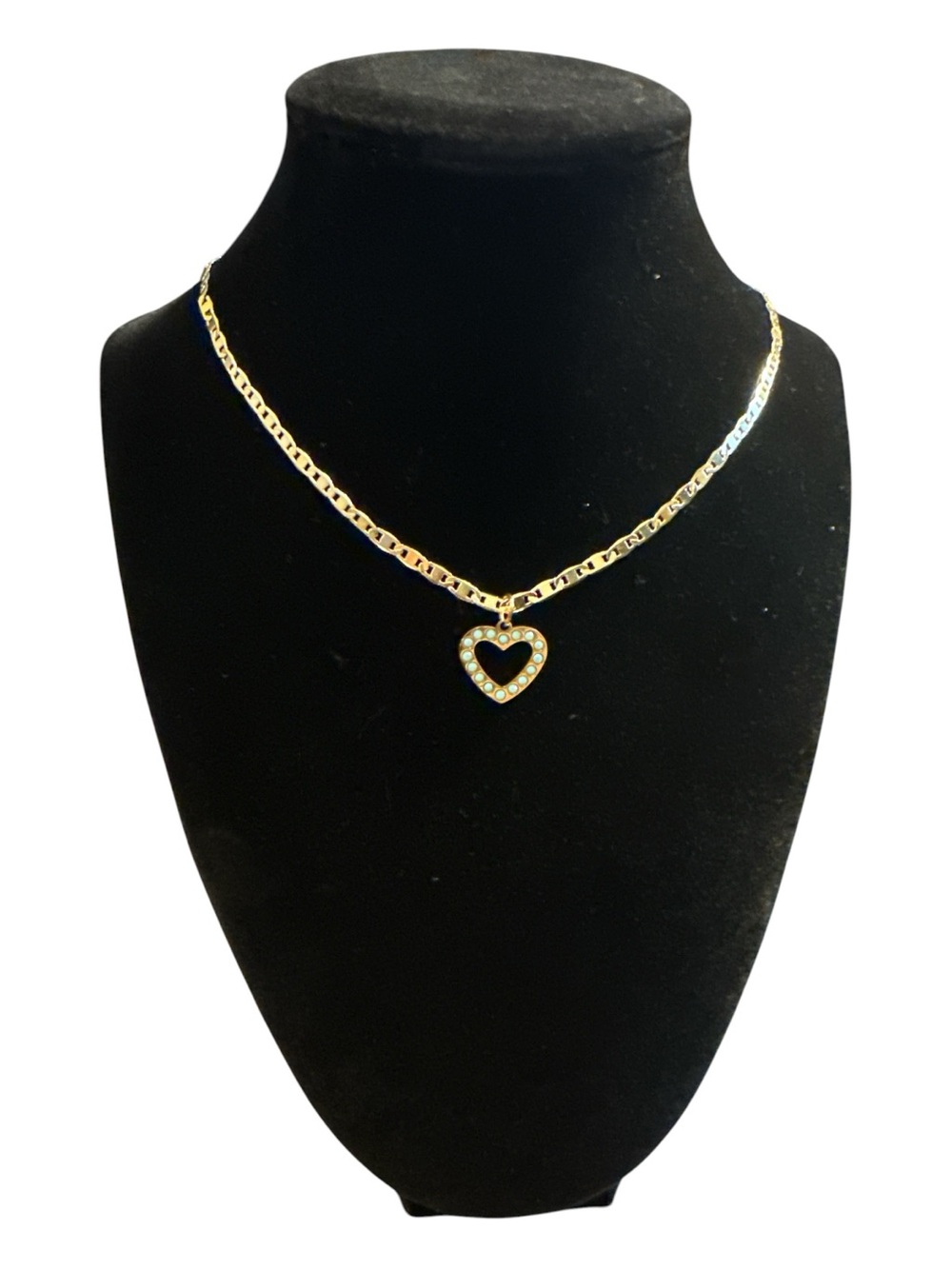 18K Gold Filled Turquoise Heart Necklace
